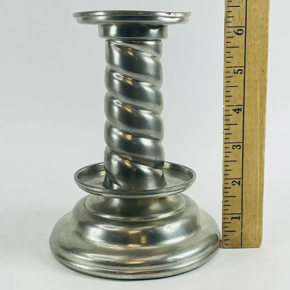 Vintage Norwegian Pewter Spiral Candle Holder MCM Industrial Modernist Norway 20